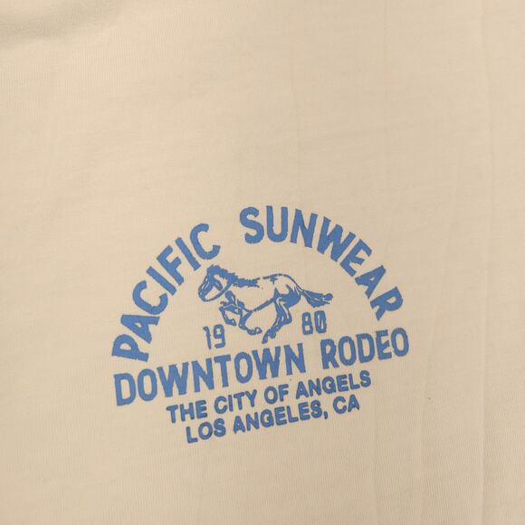 PacSun Casual Crew Neck Short Sleeve Striped T Shirt Mens Size Medium M Tan - Picture 4 of 9